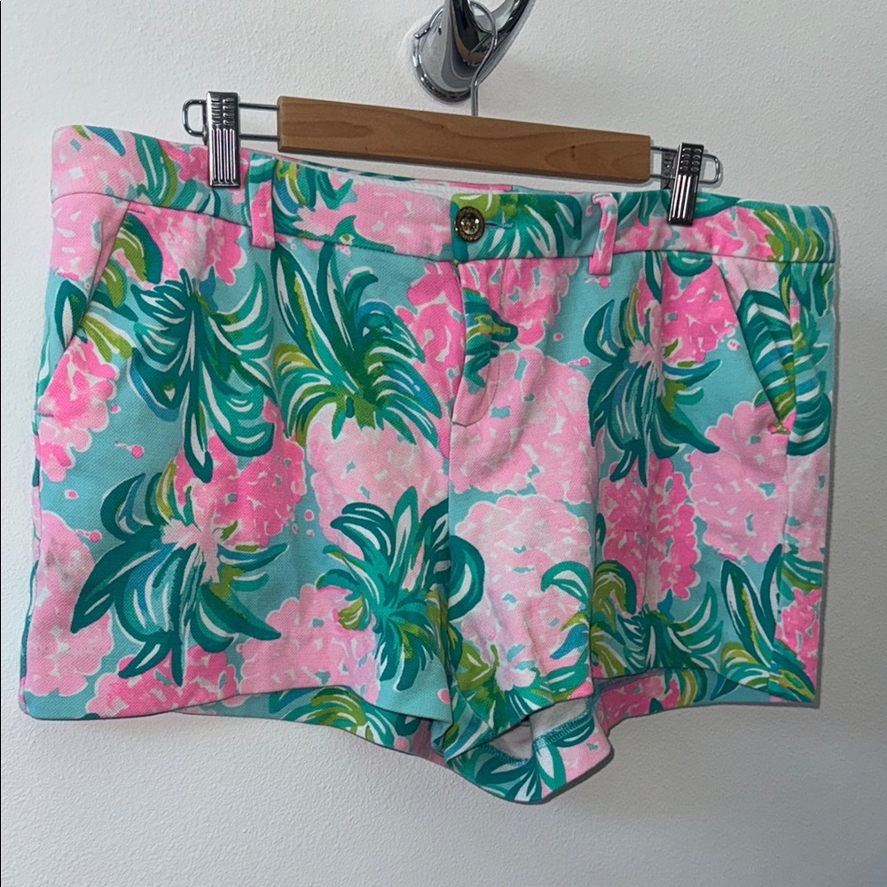Lilly Pulitzer Pink and Green Floral Shorts